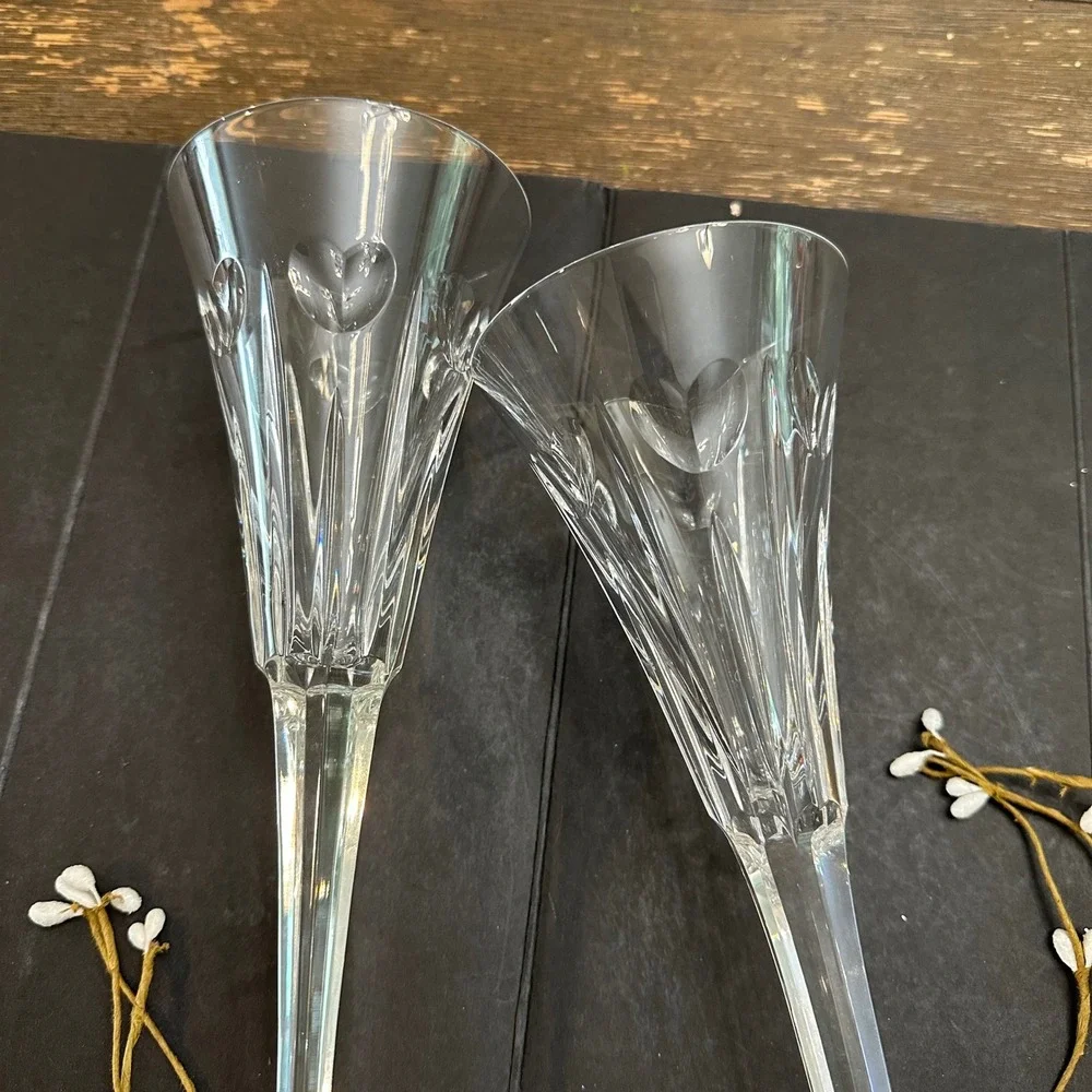 Waterford Crystal Millennium LOVE Toasting Flutes Vintage 2000 Ltd Edition